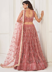 Blush Pink Embroidered Wedding Lehenga Choli