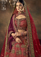 Red Silk Bridal Lehenga Choli