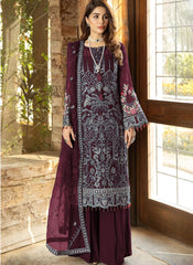 Wine Georgette Pakistani Style Suit - nirshaa