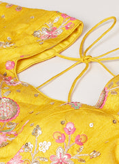 Pink And Yellow Multi Embroidery Lehenga Choli Set