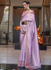 Regal Purple Woven Silk Saree