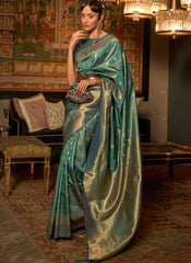 Woven Blue Silk Saree