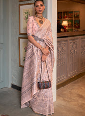 Pastel Pink  Kashmiri Modal Silk Saree