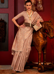 Woven Cream Handloon Silk Saree