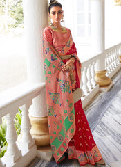 Woven Red Silk Saree