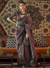 Woven Black Partywear Silk Saree - nirshaa