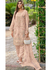 Light Peach Ready to Wear Organza Pakistani Style Suit