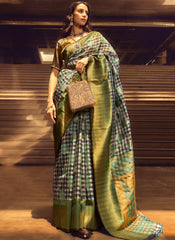 Woven Black and Golden Handloom Silk Saree