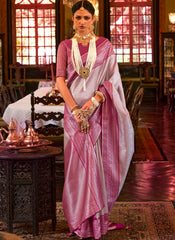 Aesthetic Purple kanjivaram saree - nirshaa