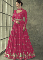 Rani Ready to Wear Pure Viscose Silk Jacquard Anarkali Suit