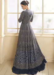 Navy Blue Party Wear Indowestern Outfit