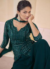 Dark Green Ready to Wear Indowestern Outfit