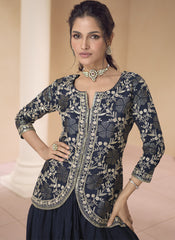 Navy Blue Ready to Wear Indowestern Outfit