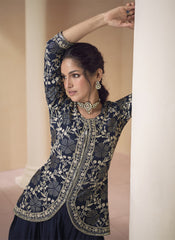 Navy Blue Ready to Wear Indowestern Outfit