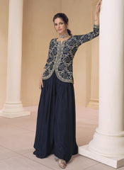 Navy Blue Ready to Wear Indowestern Outfit