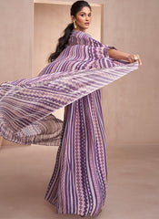 Purple Multicoloured Sequence Embroidery Indo Western Palazzo