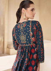 Jade Blue Sequence Embroidery Party Wear Sharara Suit