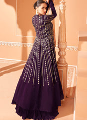 Purple Party Wear Indo-western Outfit