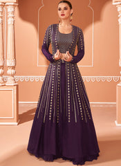 Purple Party Wear Indo-western Outfit