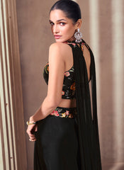 Black Sequence Embroidery Indo Western Palazzo