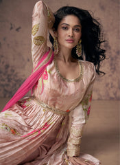 Blush Pink Embroidered Slit Style Anarkali Suit