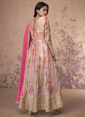 Blush Pink Embroidered Slit Style Anarkali Suit