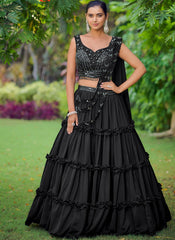 Black Ready to wear Indowestern Lehenga Choli