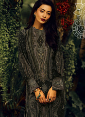 Dark Grey Pashmina Silk Pakistani Style Suit