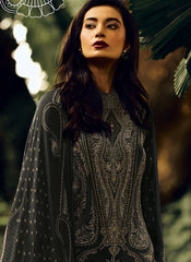 Dark Grey Pashmina Silk Pakistani Style Suit