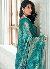 Blue Digital Printed Muslin Silk Pakistani Style Suit