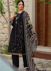 Black Viscose Muslin Woven Pakistani Style Suit