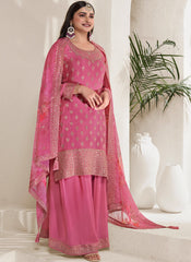 Pink Multi Embroidery Sharara Suit Featuring Prachi Desai