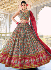 Multicolor Ready to Wear Mulsin Lehenga Choli