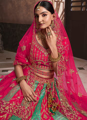 Rani and Rama Green Silk Bridal Wear
