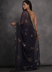 Navy Blue Party Wear Georgette Saree